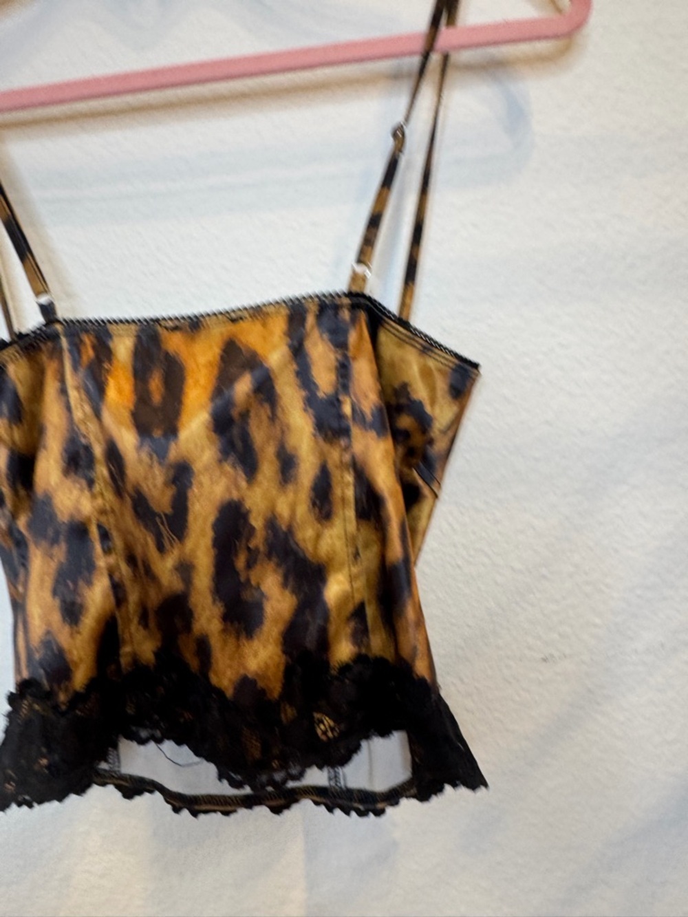 Edikted Leopard Satin Lace Bustier - Black & Gold - Picture 15 of 16